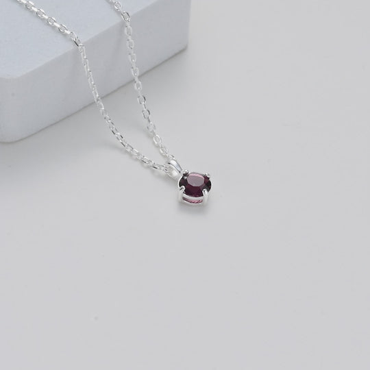 Sterling Silver Purple Necklace Created with Zircondia® Crystals Video