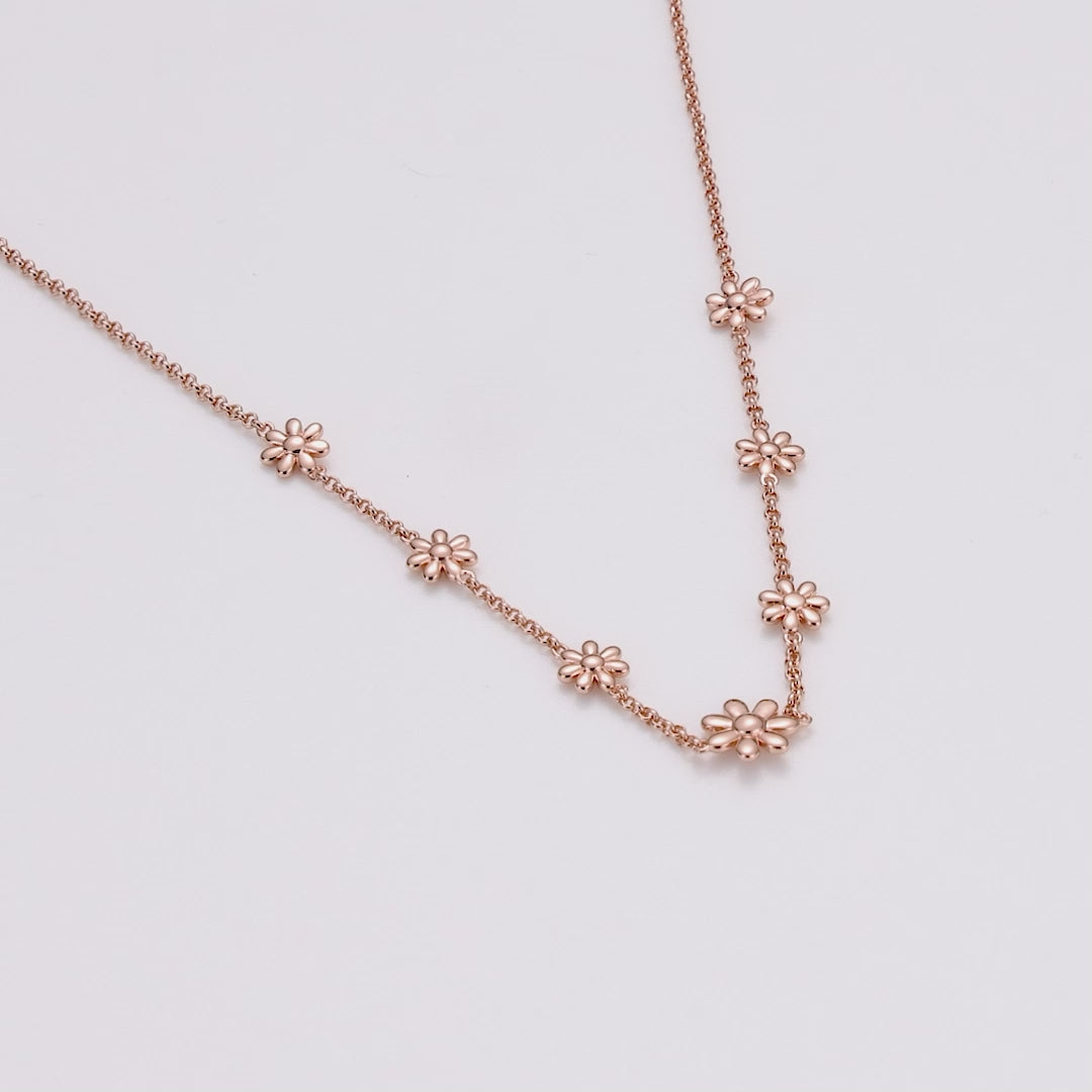 Rose Gold Plated Multi Daisy Necklace