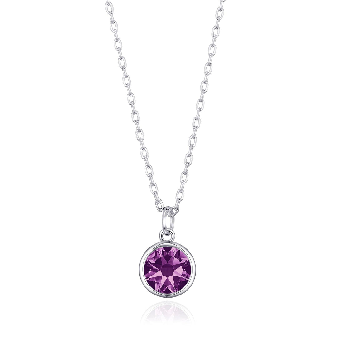 Purple Crystal Necklace Created with Zircondia® Crystals - Philip Jones Jewellery
