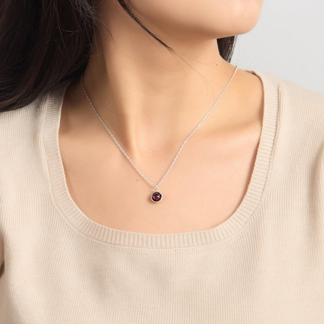 Purple Crystal Necklace Created with Zircondia® Crystals - Philip Jones Jewellery