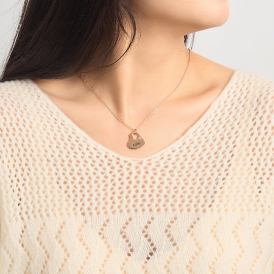 Rose Gold Nan Heart Necklace Created with Zircondia® Crystals - Philip Jones Jewellery