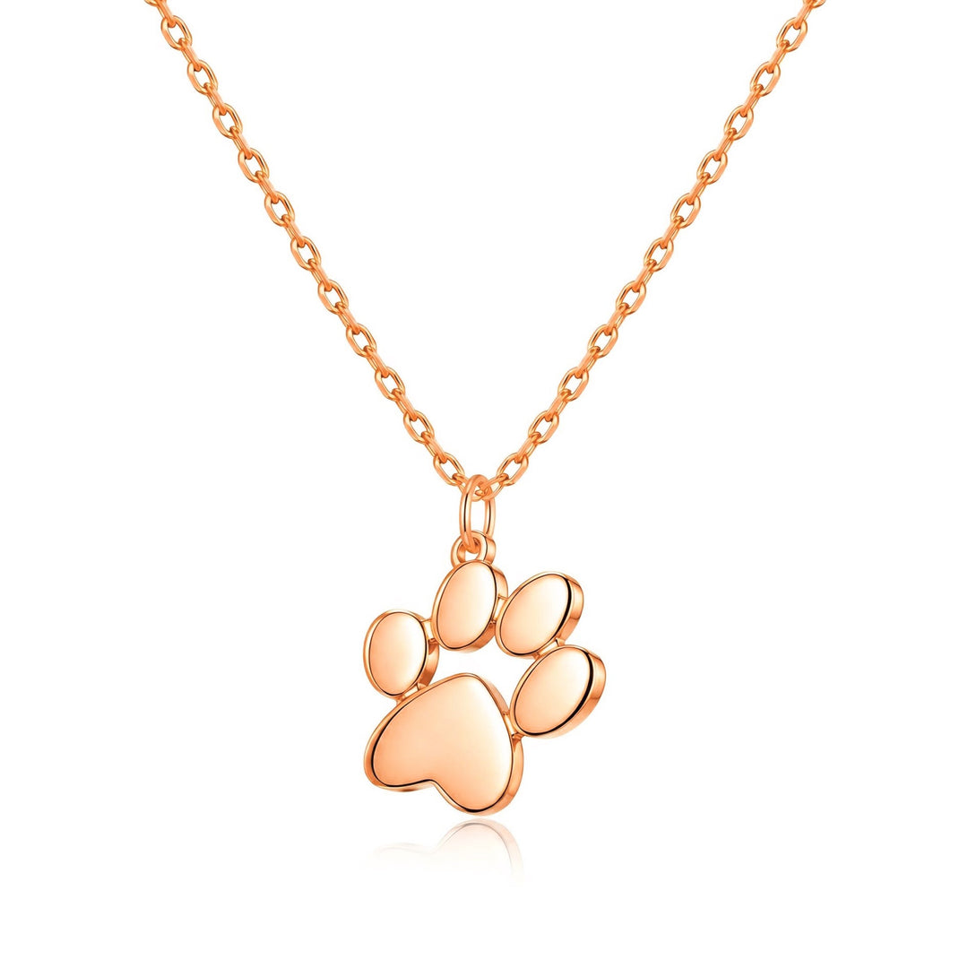 Rose Gold Plated Cat Paw Necklace - Philip Jones