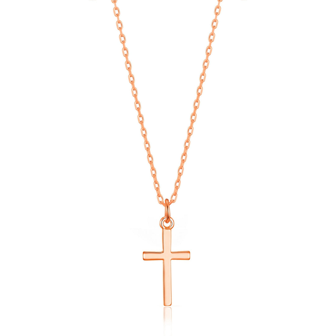 Rose Gold Plated Cross Necklace - Philip Jones Jewellery