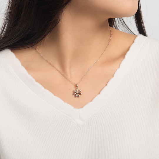 Rose Gold Plated Daisy Necklace - Philip Jones Jewellery