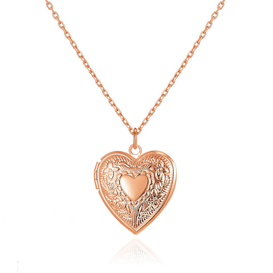 Rose Gold Plated Heart Locket - Philip Jones Jewellery