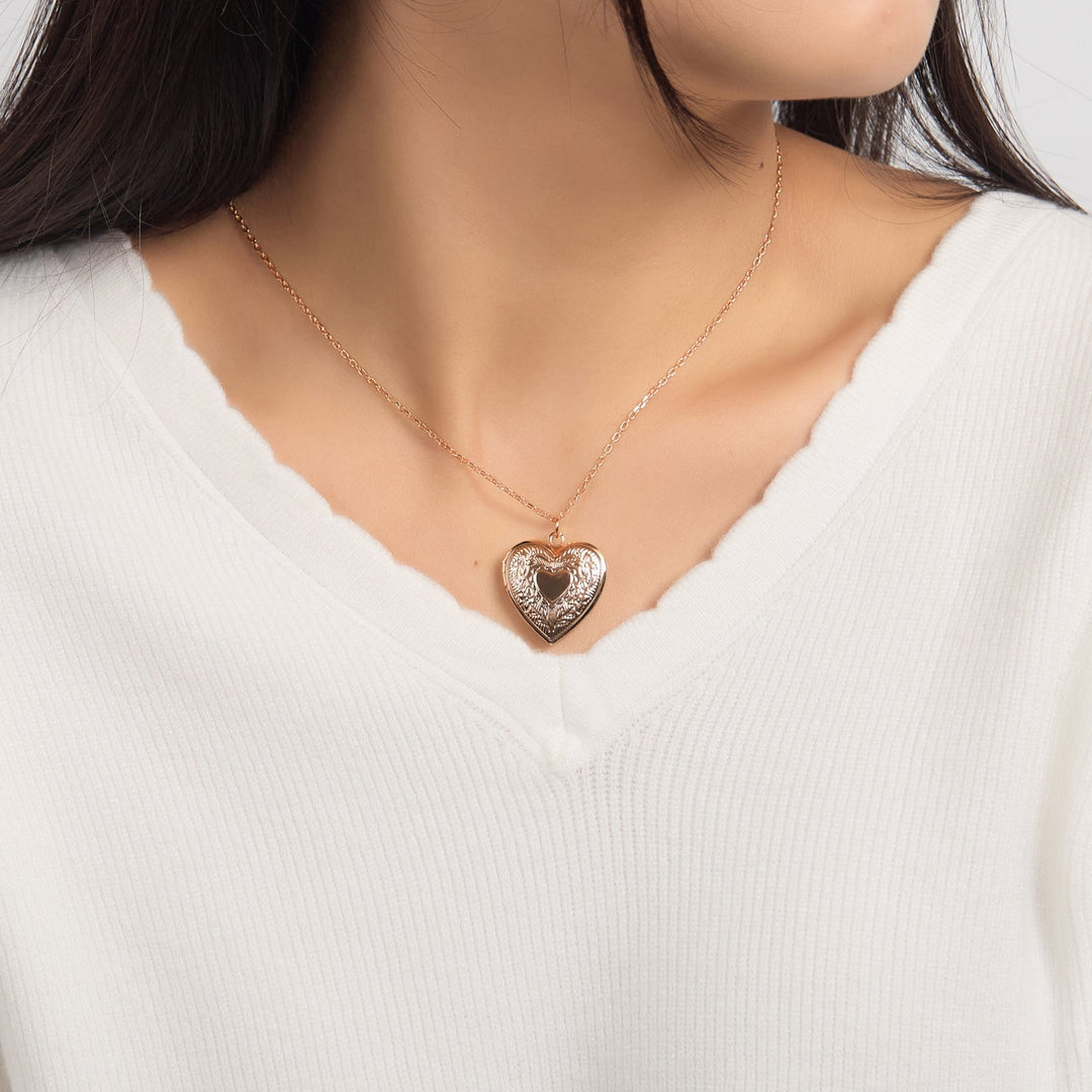 Rose Gold Plated Heart Locket - Philip Jones Jewellery