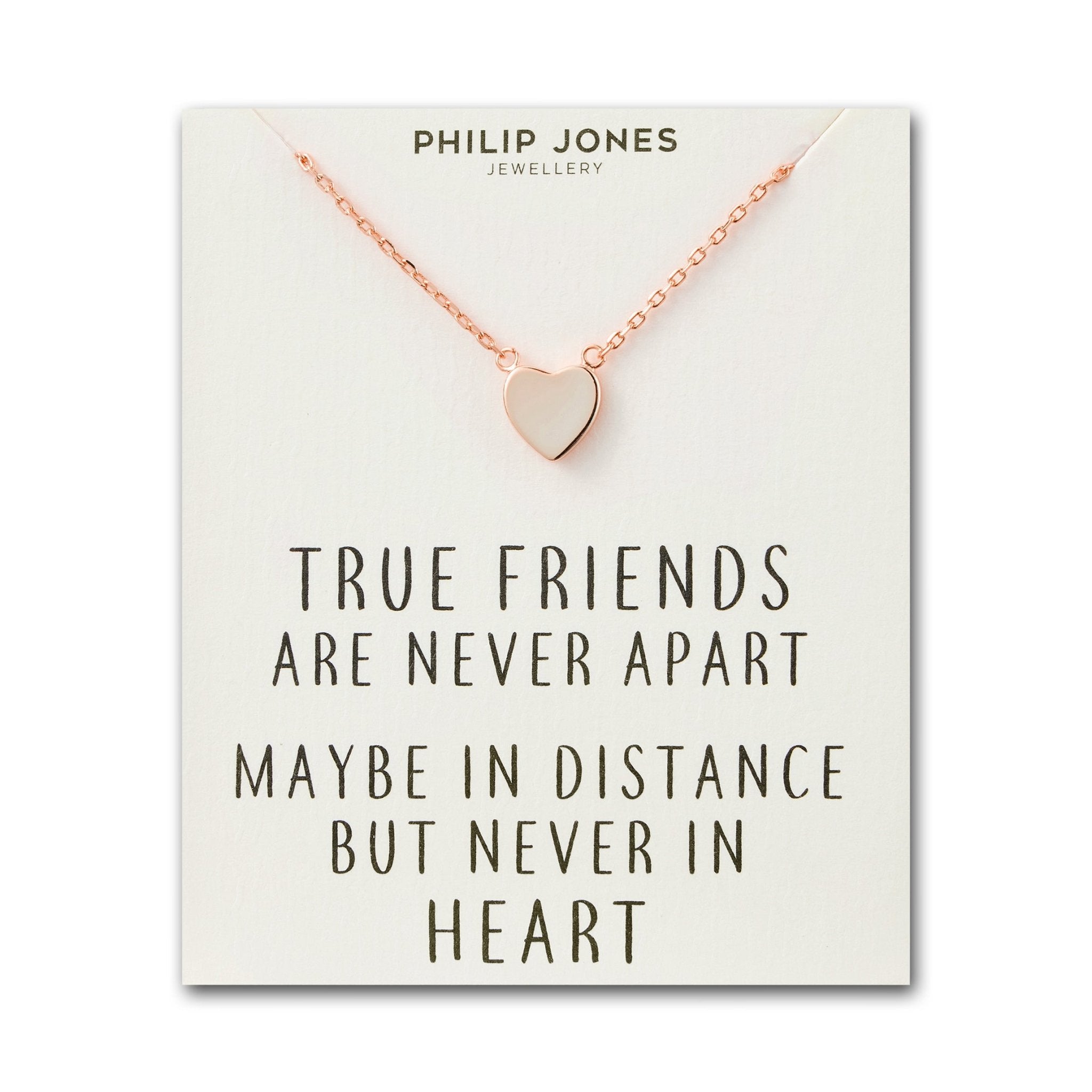 Rose Gold Plated Heart Necklace with Quote Card - Philip Jones Jewellery