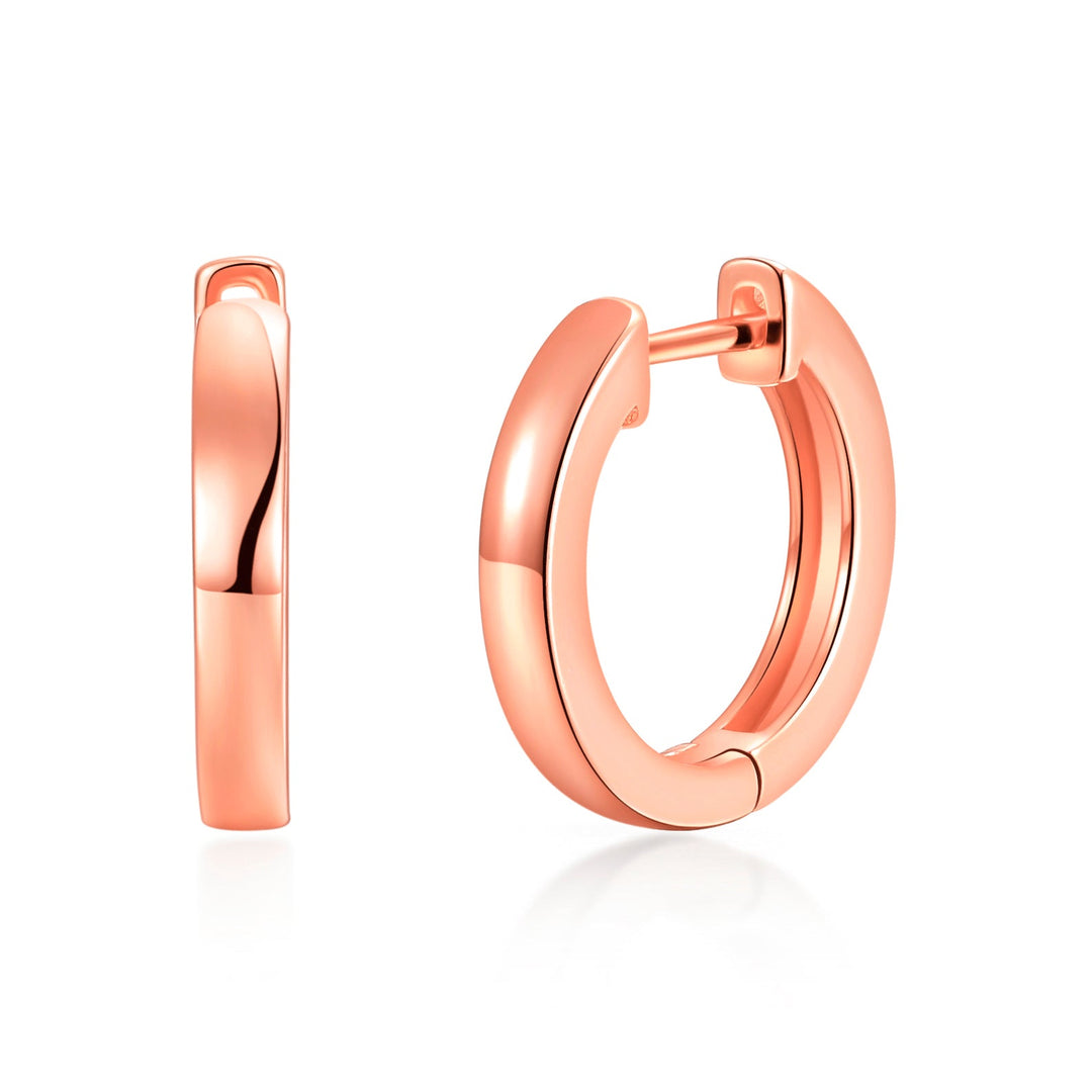 Rose Gold Plated Hoop Earrings - Philip Jones Jewellery