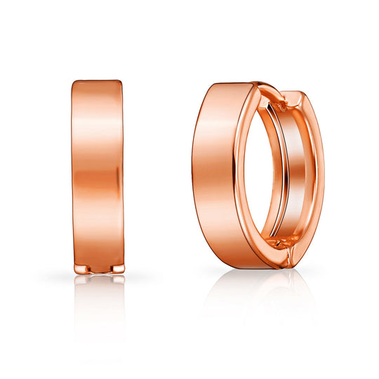 Rose Gold Plated Huggie Earrings - Philip Jones Jewellery