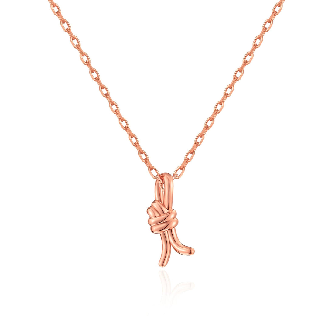 Rose Gold Plated Knot Necklace - Philip Jones Jewellery