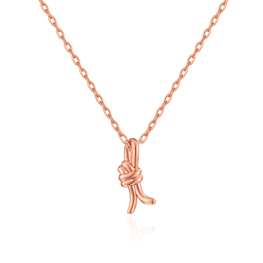 Rose Gold Plated Knot Necklace - Philip Jones Jewellery