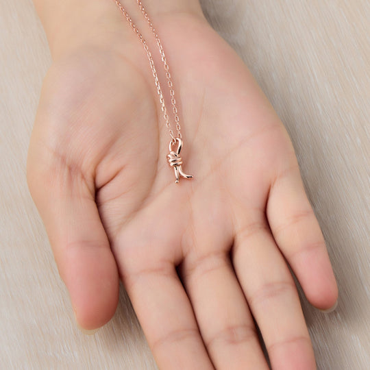 Rose Gold Plated Knot Necklace - Philip Jones Jewellery