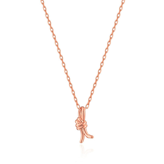 Rose Gold Plated Knot Necklace - Philip Jones Jewellery