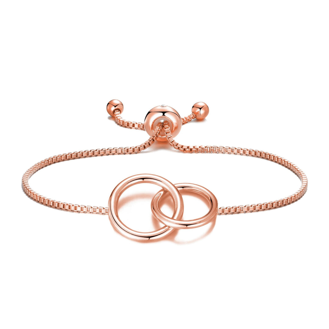 Rose Gold Plated Link Friendship Bracelet Created with Zircondia® Crystals - Philip Jones Jewellery