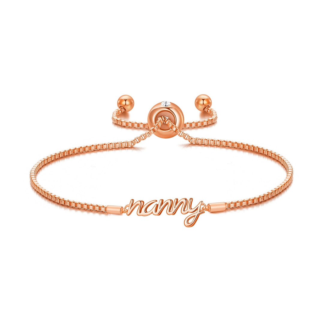 Rose Gold Plated Nanny Bracelet Created with Zircondia® Crystals - Philip Jones Jewellery