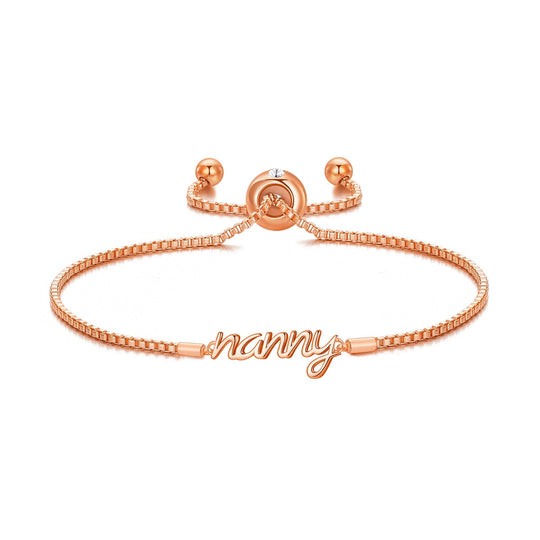 Rose Gold Plated Nanny Bracelet Created with Zircondia® Crystals - Philip Jones Jewellery