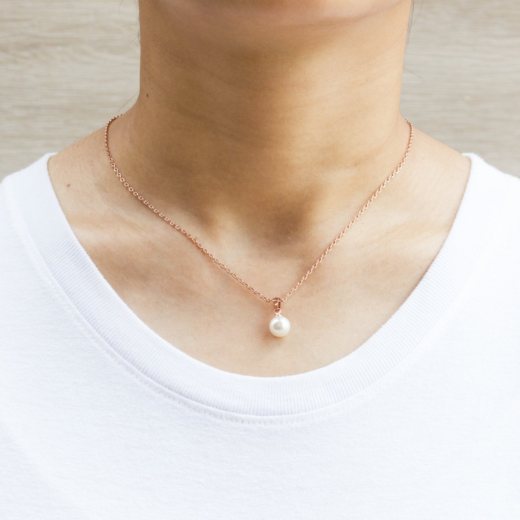 Rose Gold Plated Shell Pearl Set - Philip Jones Jewellery