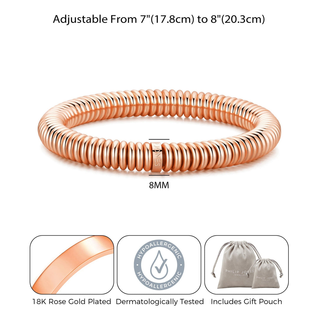 Rose Gold Plated Sweetie Stretch Bracelet - Philip Jones Jewellery