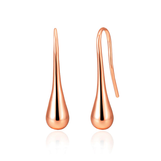 Rose Gold Plated Teardrop Earrings - Philip Jones Jewellery