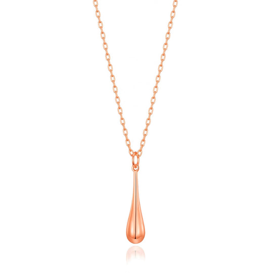 Rose Gold Plated Teardrop Necklace - Philip Jones Jewellery