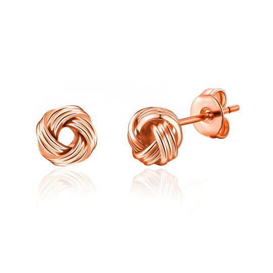 Rose Gold Plated Thank You for Helping us Tie The Knot Earrings with Quote Card - Philip Jones Jewellery