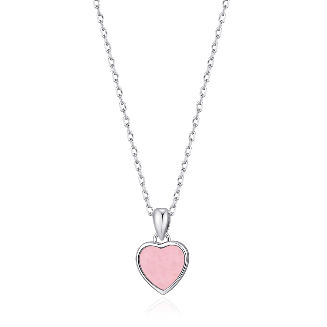 Rose Quartz Gemstone Heart Necklace - Philip Jones Jewellery