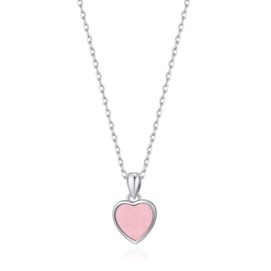 Rose Quartz Gemstone Heart Necklace - Philip Jones Jewellery