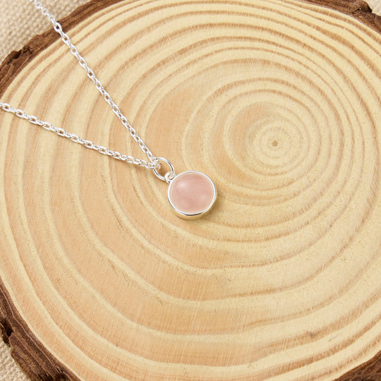Rose Quartz Necklace with Quote Card - Philip Jones Jewellery