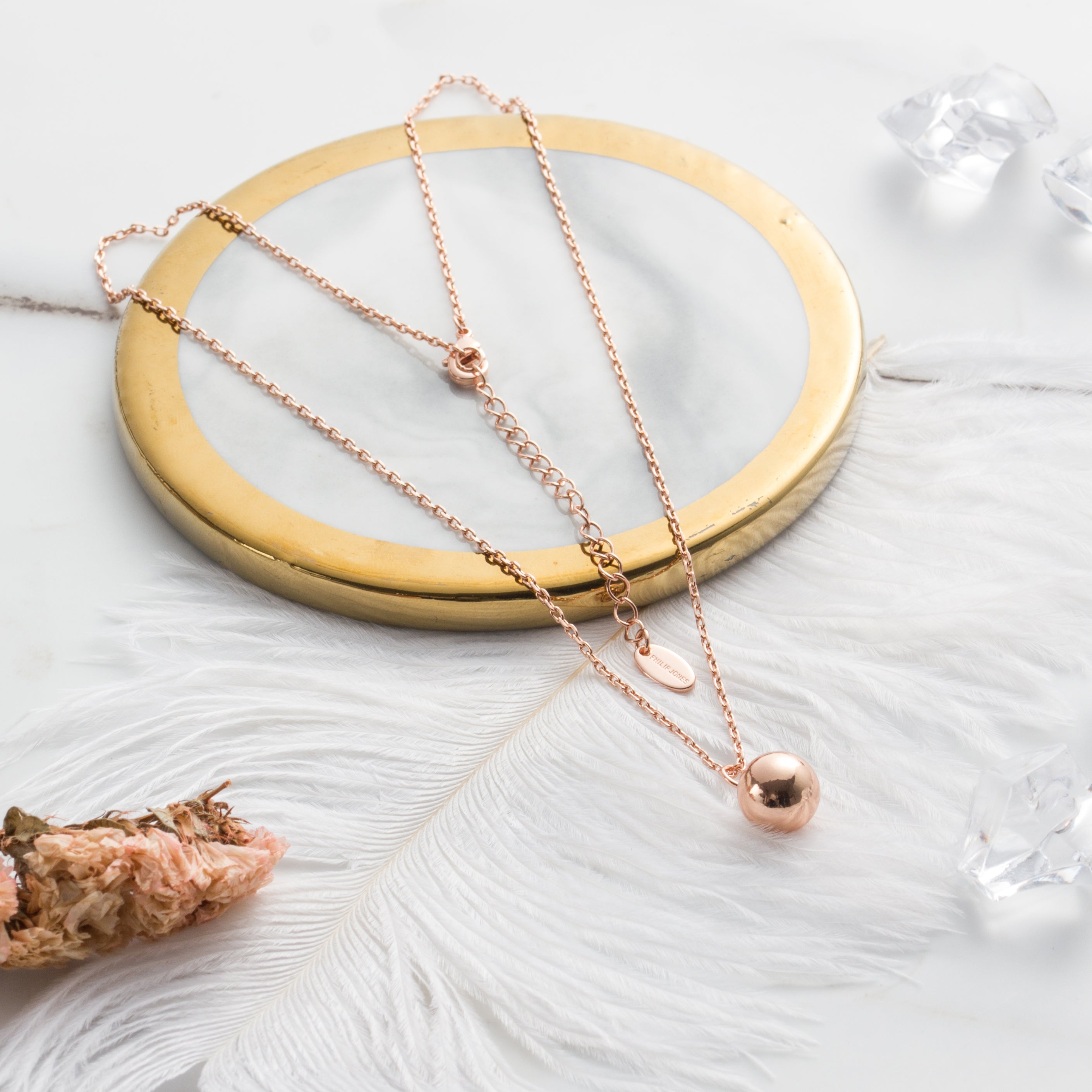 Rose Gold Plated Ball Necklace