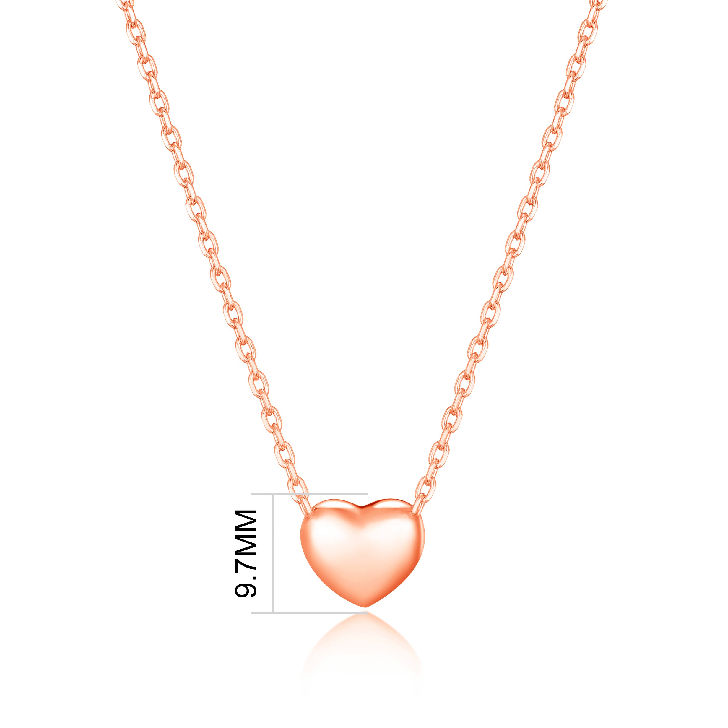 Rose Gold Plated Puffed Heart Necklace