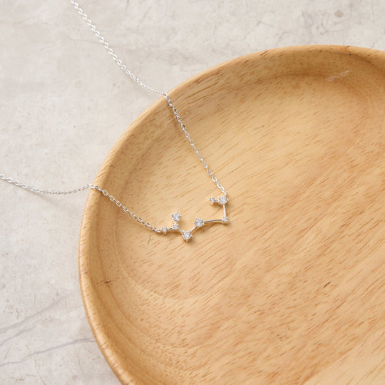 Sagittarius Star Sign Zodiac Constellation Necklace with Zircondia® Crystals - Philip Jones Jewellery