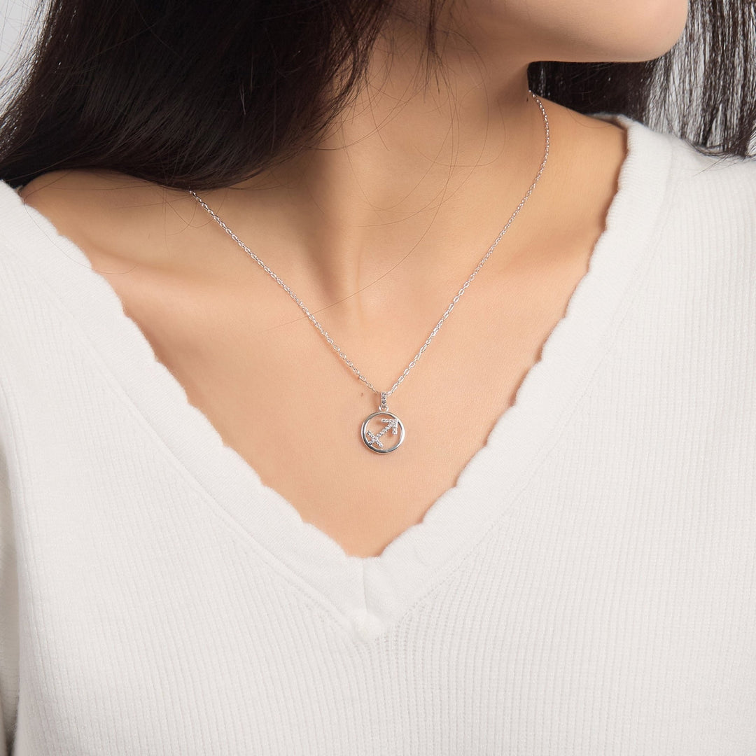 Sagittarius Star Sign Zodiac Necklace and Quote Card with Zircondia® Crystals - Philip Jones Jewellery