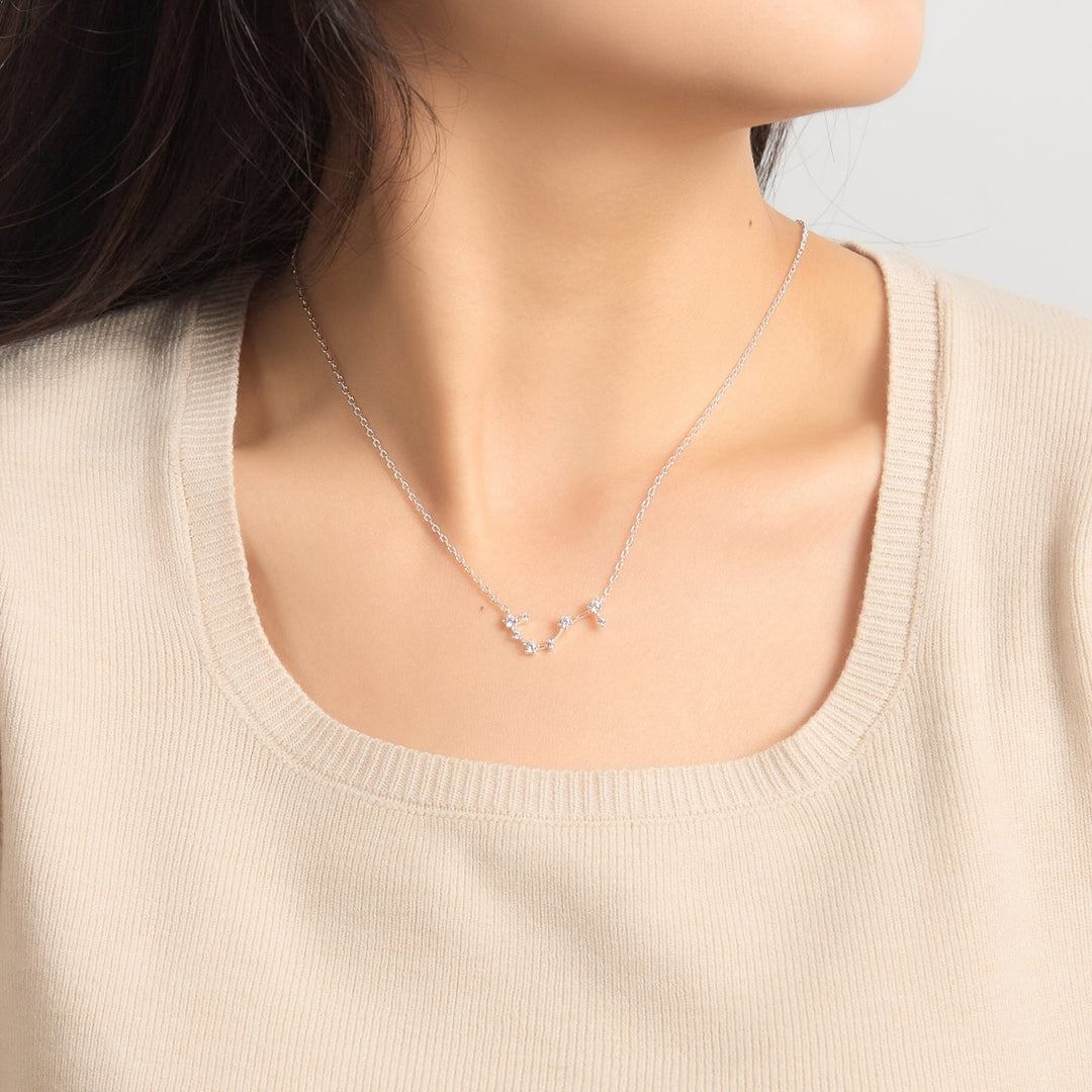 Scorpio Star Sign Zodiac Constellation Necklace with Zircondia® Crystals - Philip Jones Jewellery