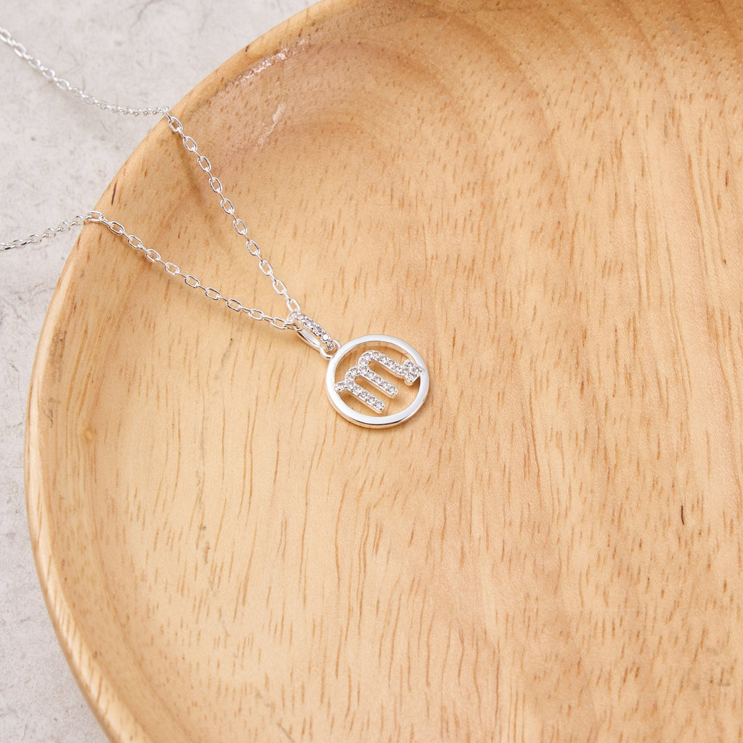 Scorpio Star Sign Zodiac Necklace and Quote Card with Zircondia® Crystals - Philip Jones Jewellery