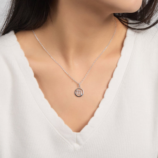 Scorpio Star Sign Zodiac Necklace with Zircondia® Crystals - Philip Jones Jewellery