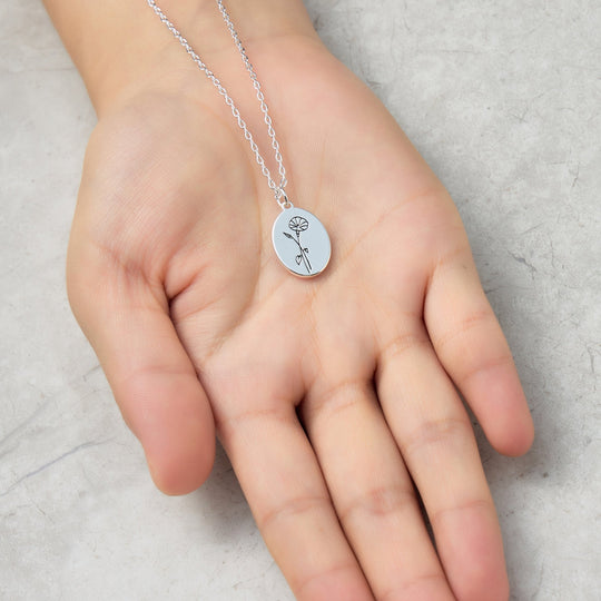 September Birth Flower Morning Glory Necklace - Philip Jones Jewellery