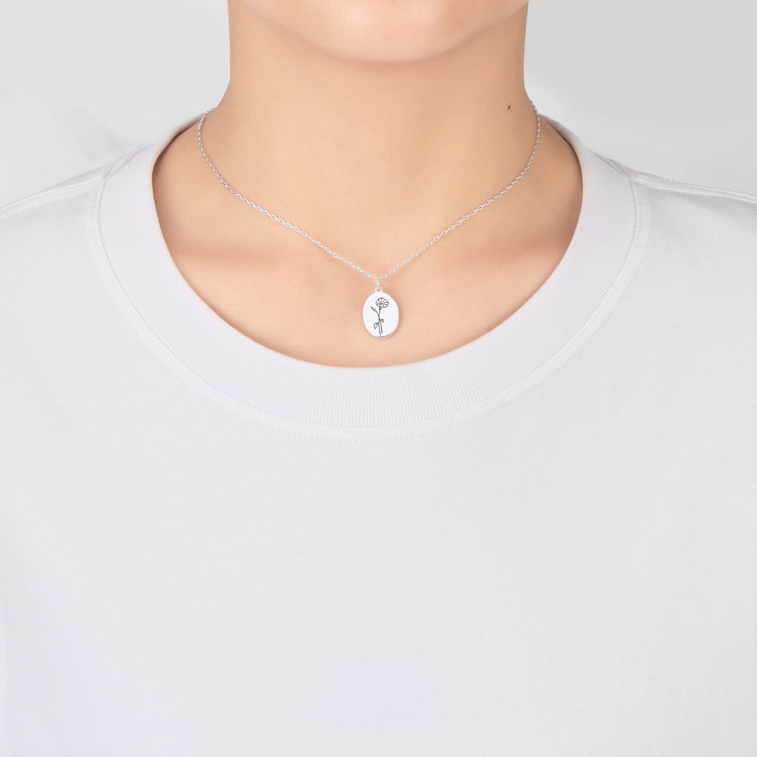 September Birth Flower Morning Glory Necklace with Card - Philip Jones Jewellery