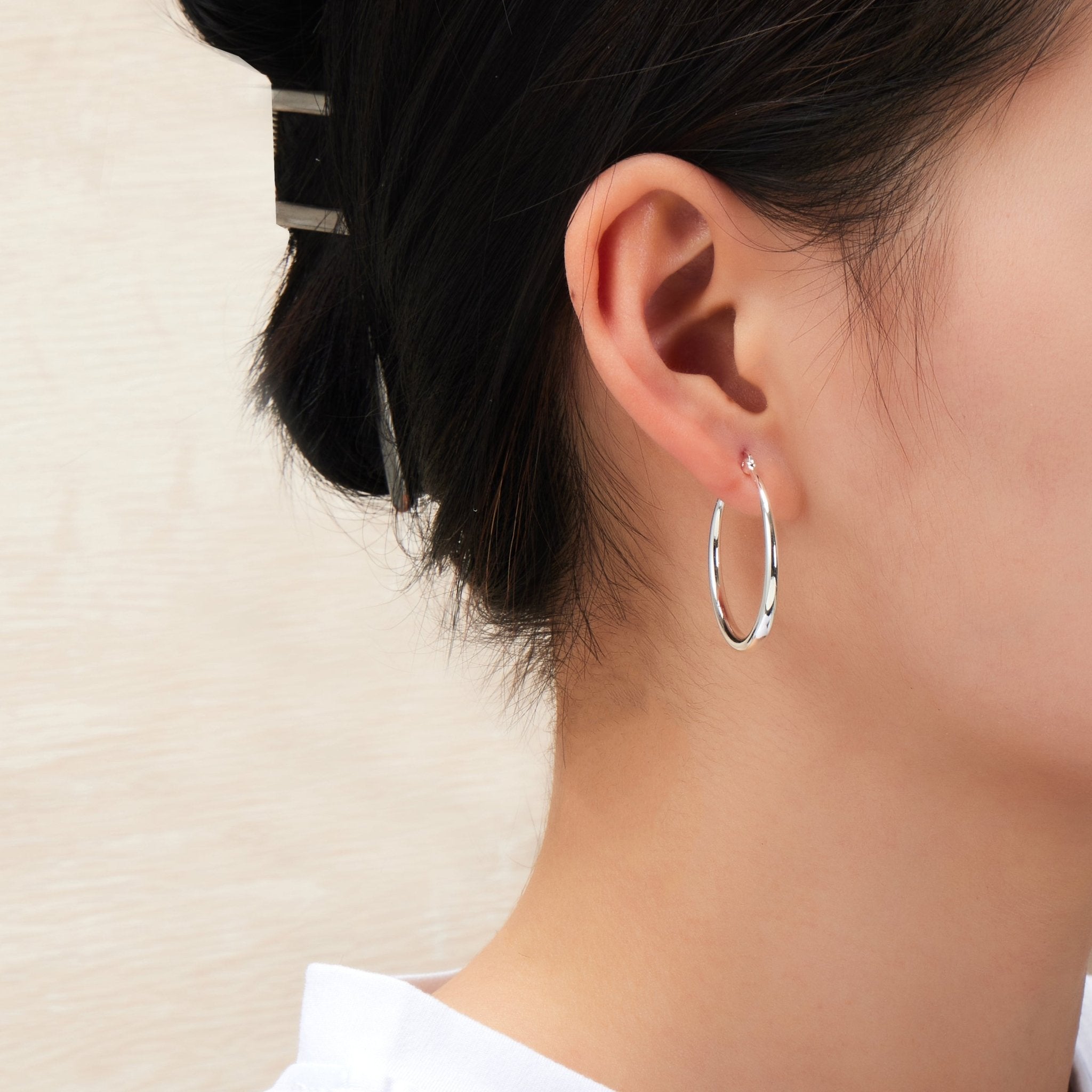 30mm Greek Key Hoop Earrings – Real 925 Sterling Silver – 1 1/4 Inch Inside Out Design – Made In Italy