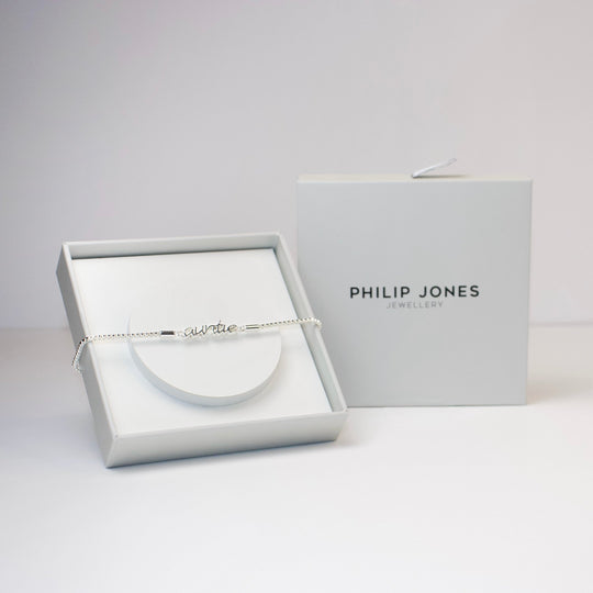 Silver Plated Auntie Bracelet Created with Zircondia® Crystals with Gift Box - Philip Jones Jewellery