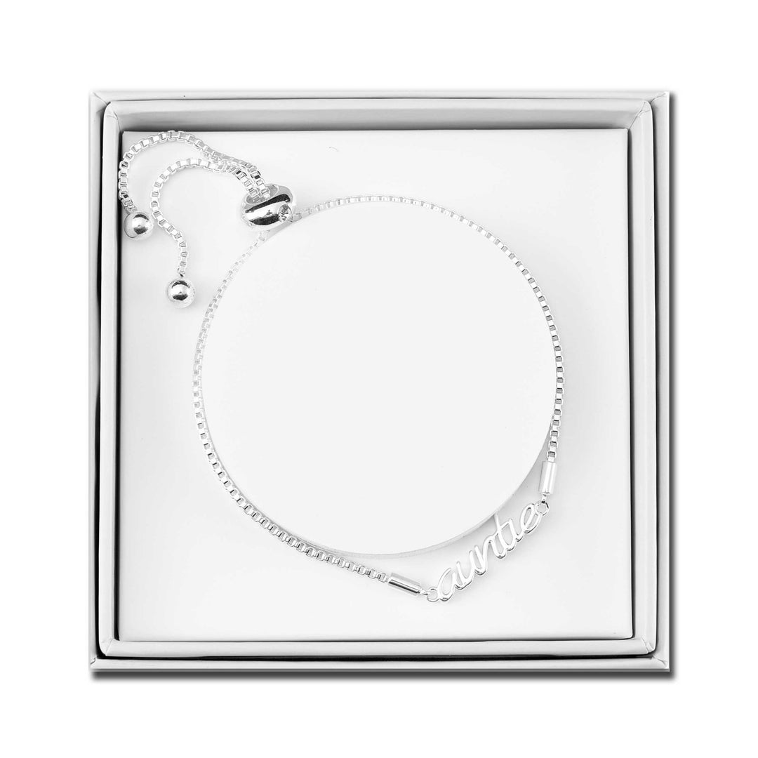 Silver Plated Auntie Bracelet Created with Zircondia® Crystals with Gift Box - Philip Jones Jewellery