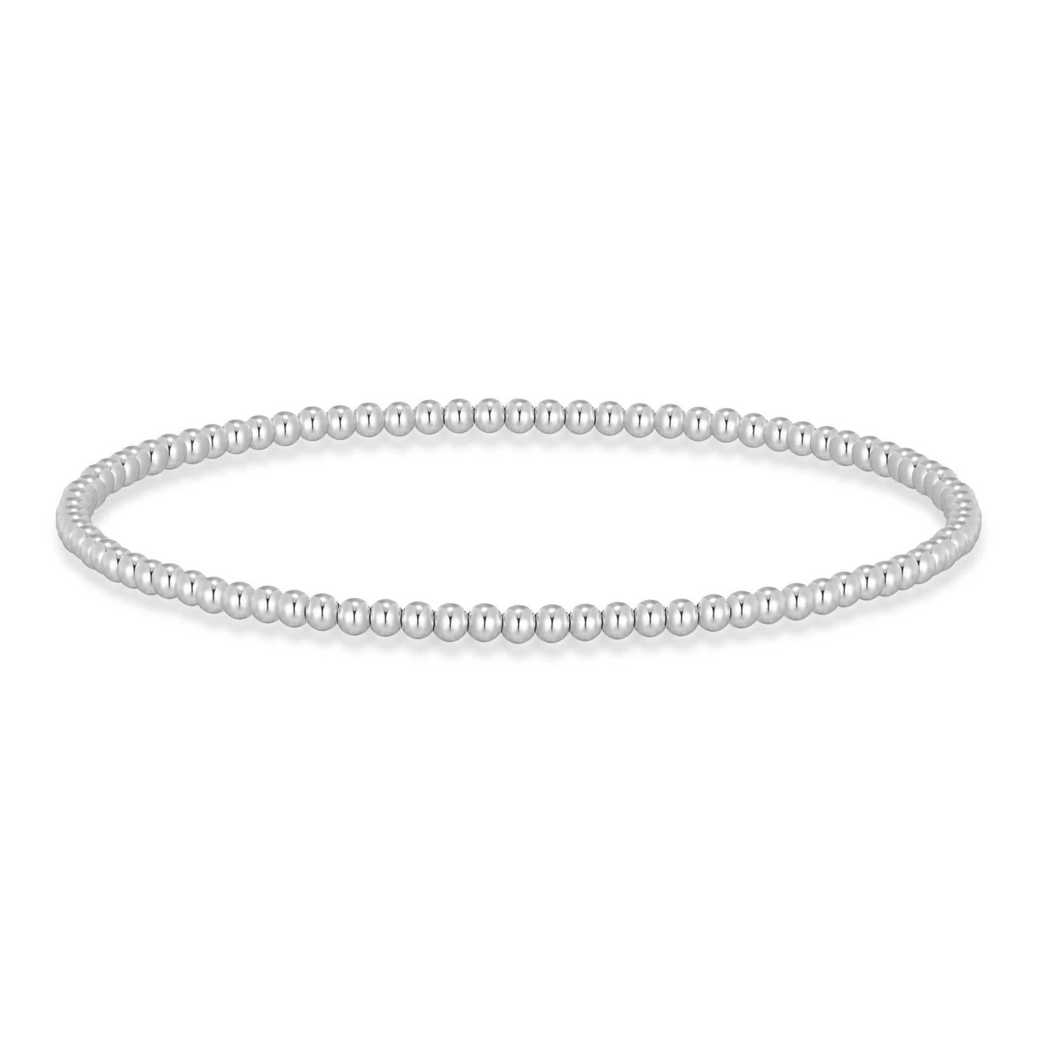 Silver Plated Beaded Stretch Bracelet - Philip Jones Jewellery