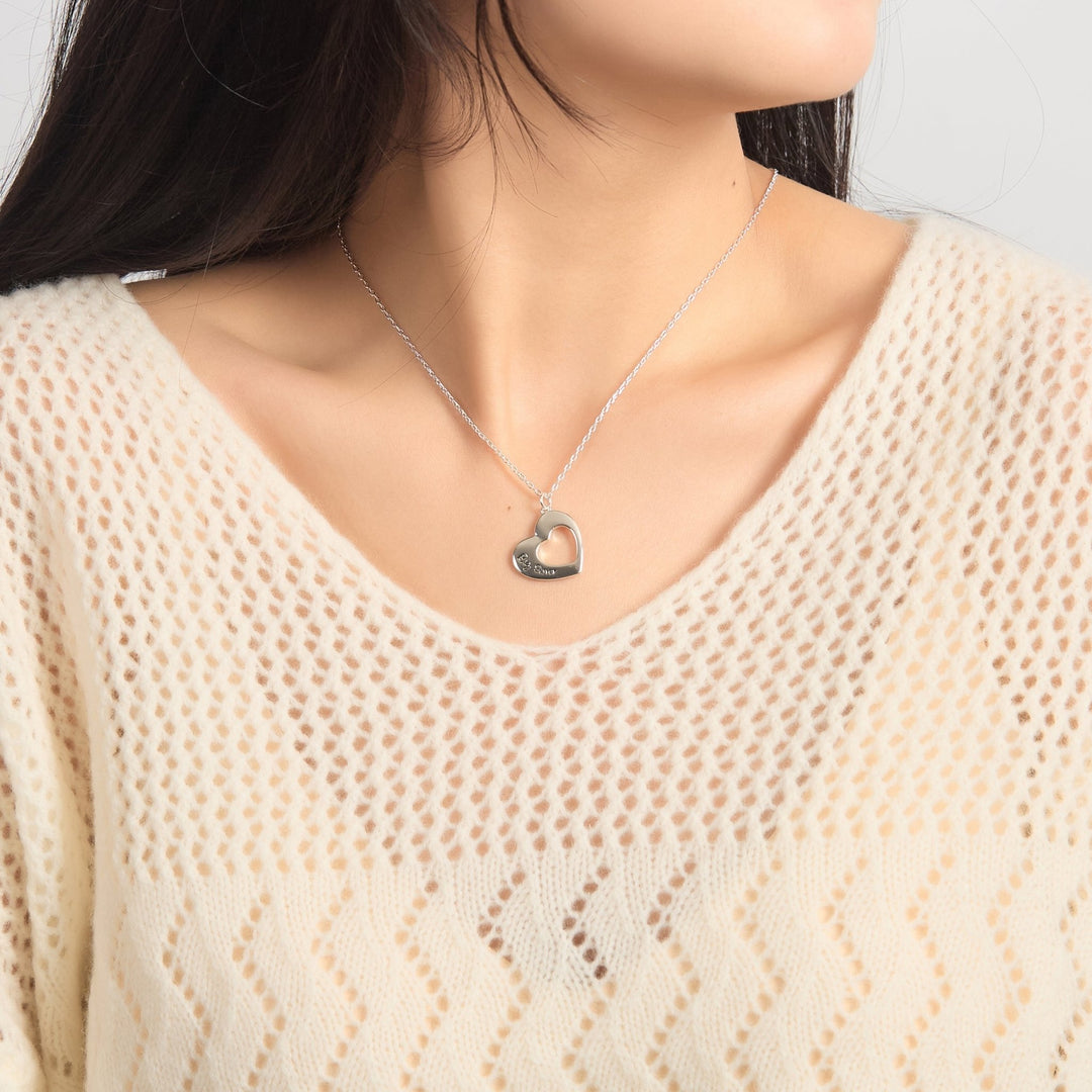 Silver Plated Big Sister and Little Sister Necklace Set - Philip Jones Jewellery