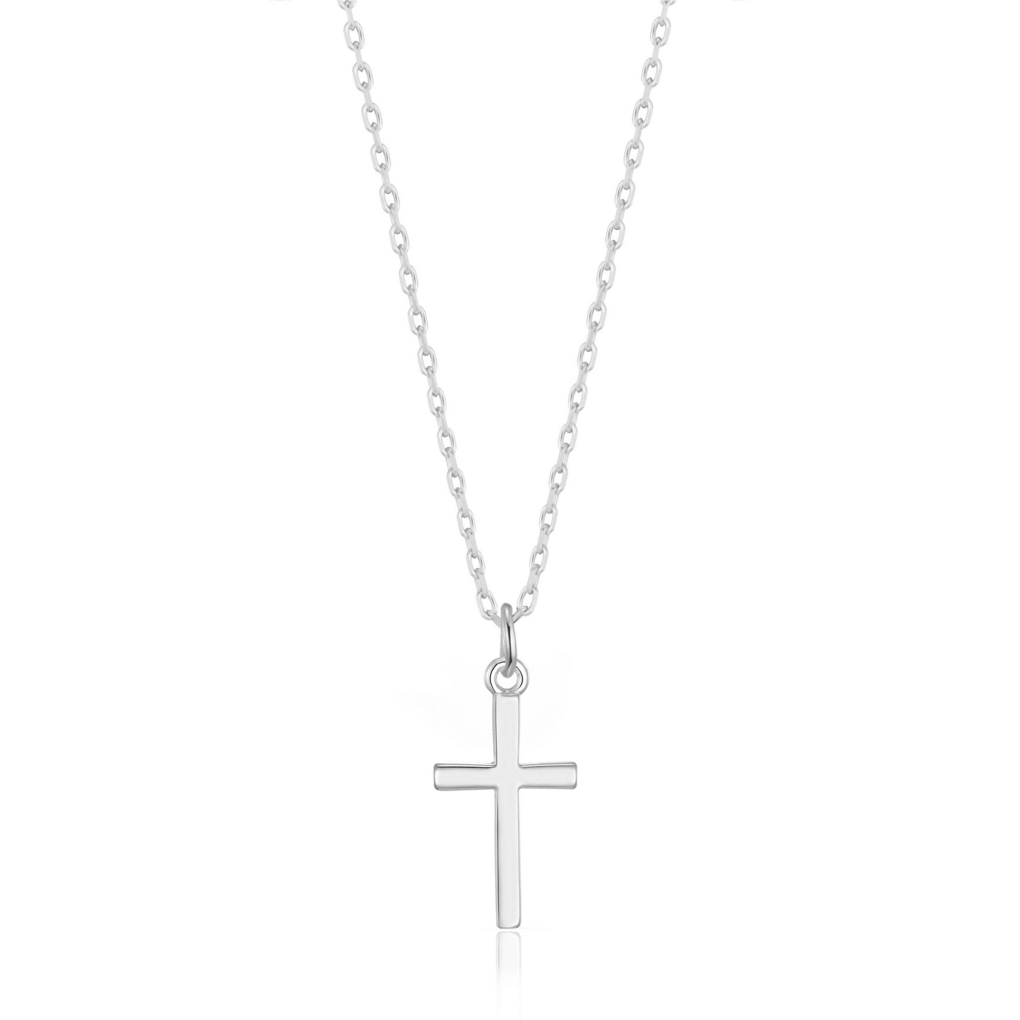 Silver Plated Cross Necklace - Philip Jones Jewellery