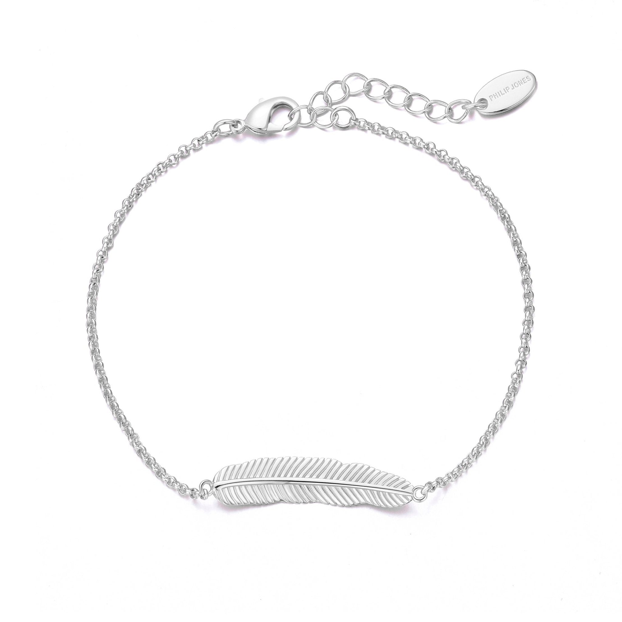 Silver Plated Feather Bracelet - Philip Jones Jewellery