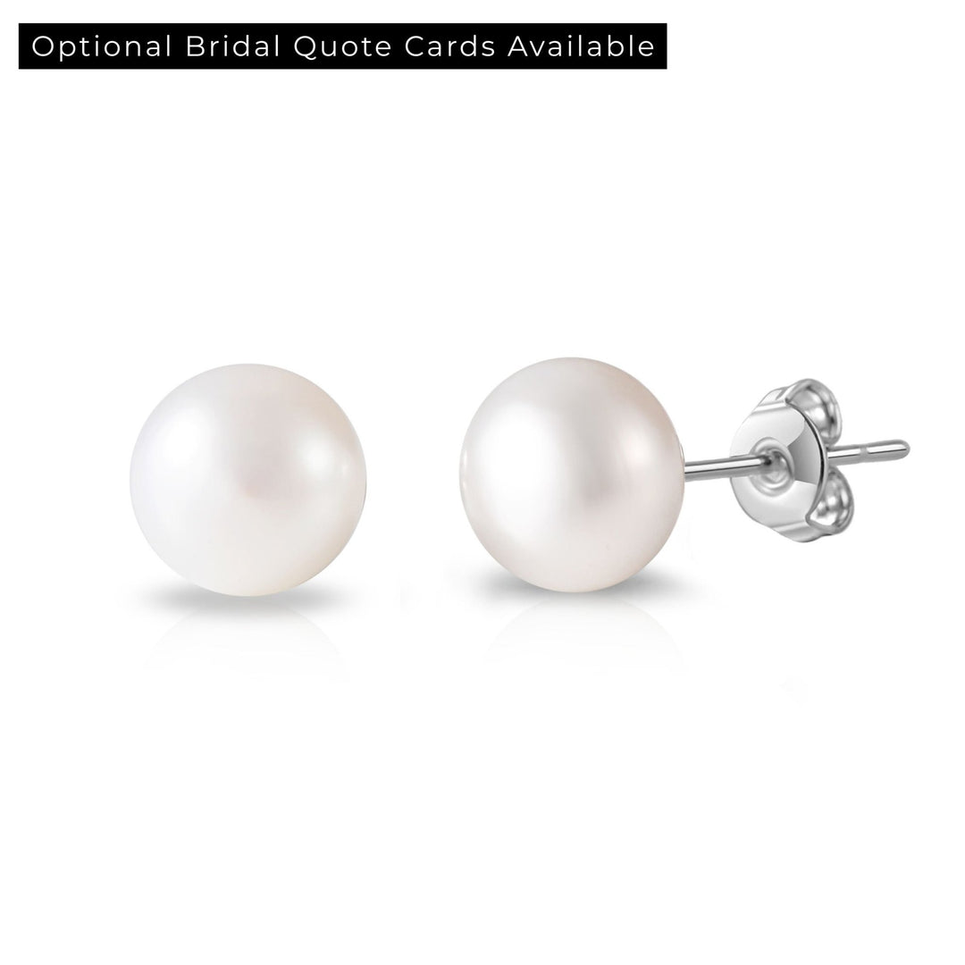 Silver Plated Freshwater Pearl Bridal Earrings - Philip Jones Jewellery