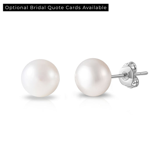 Silver Plated Freshwater Pearl Bridal Earrings - Philip Jones Jewellery