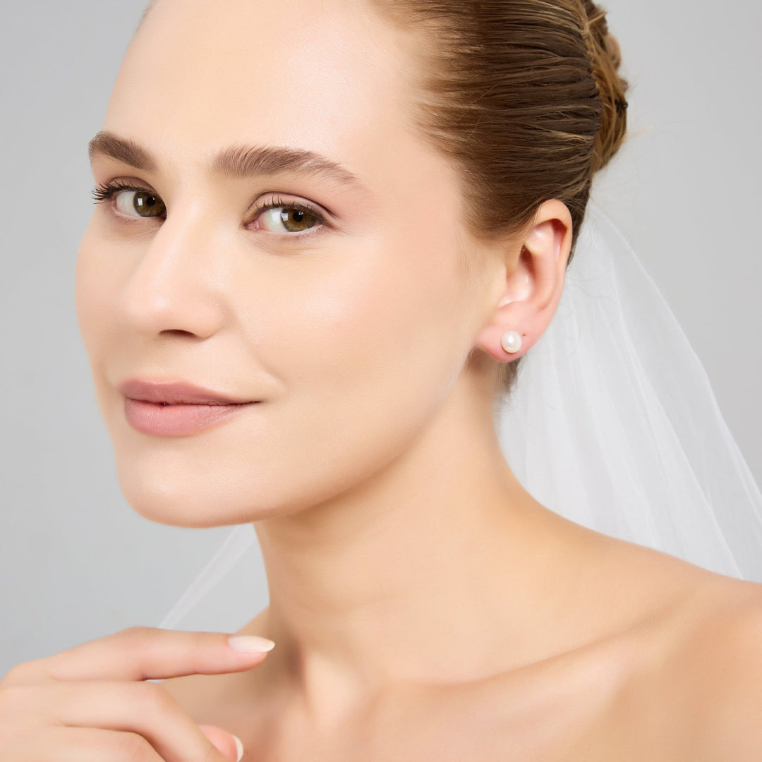 Silver Plated Freshwater Pearl Bridal Earrings - Philip Jones Jewellery