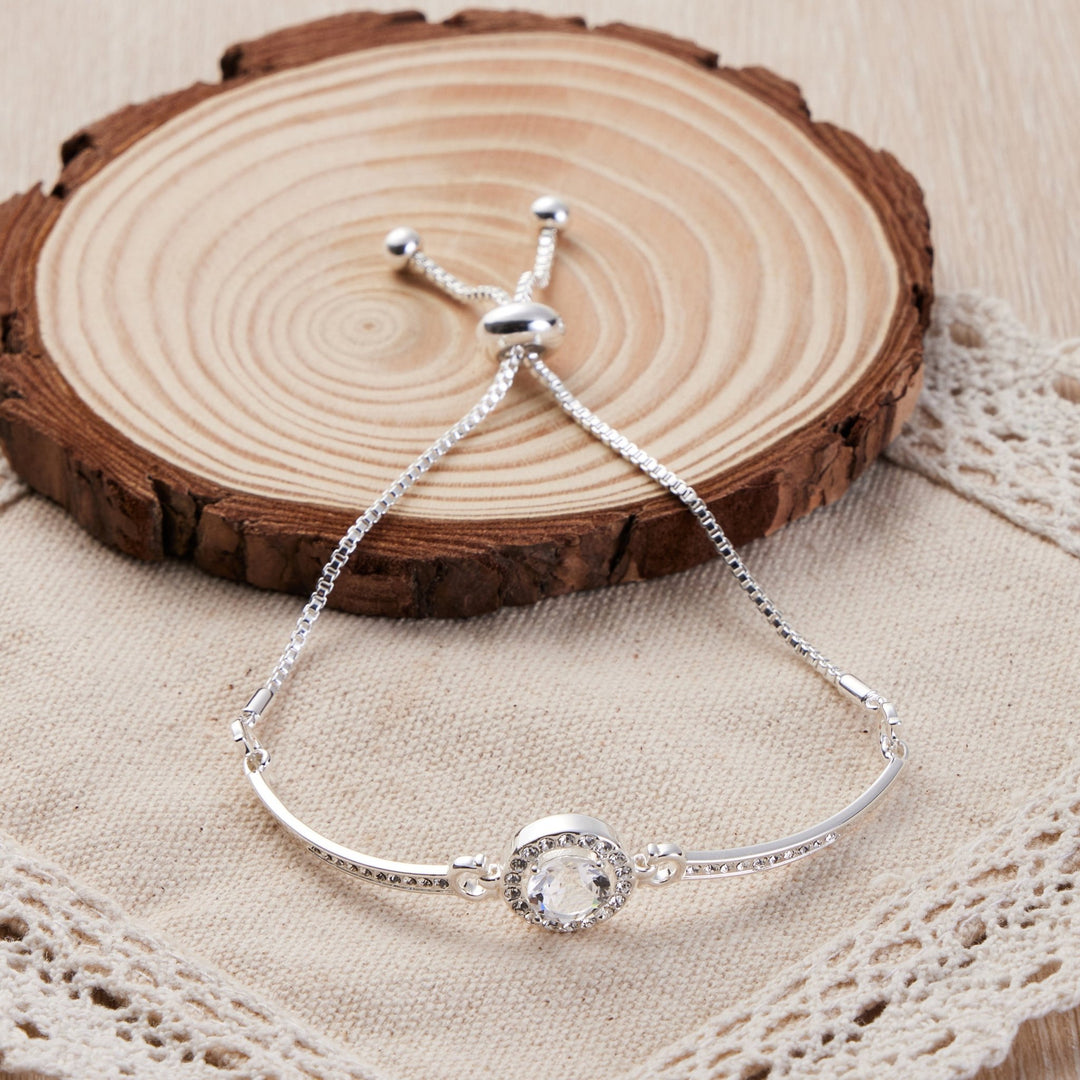 Silver Plated Halo Friendship Bracelet Created with Zircondia® Crystals - Philip Jones Jewellery