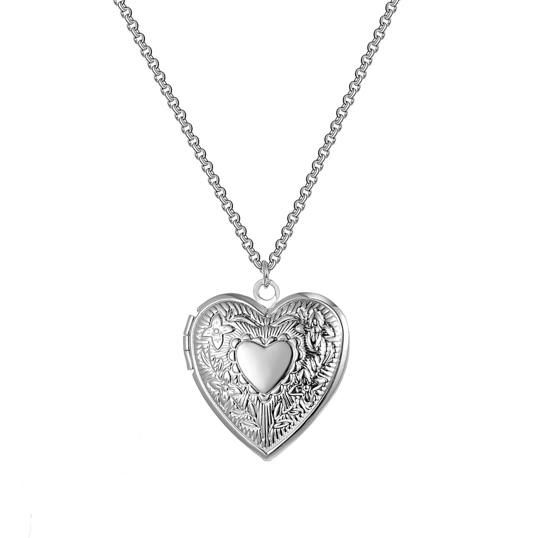 Silver Plated Heart Locket - Philip Jones Jewellery