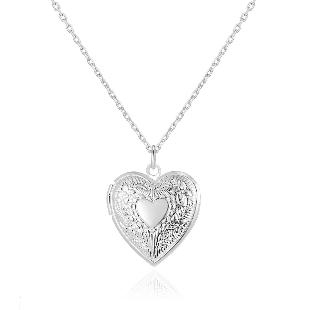 Silver Plated Heart Locket - Philip Jones Jewellery